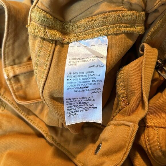 Sz 0P White House Black Market camel rust washed high rise skinny jeans - Picture 7 of 7